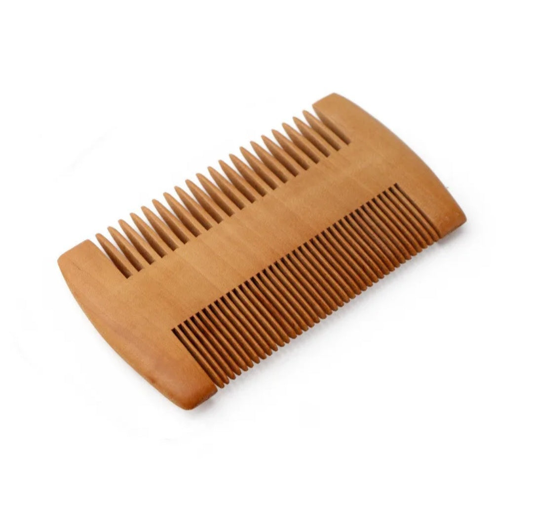 Wooden Beard Brush & Comb Pack
