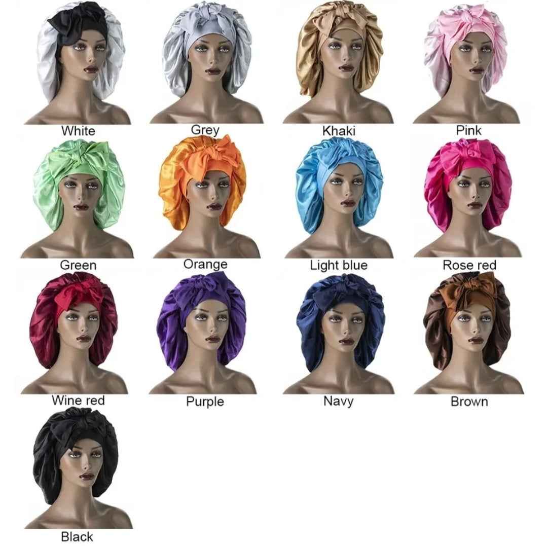 Wrap Around Silk Bonnet-Long