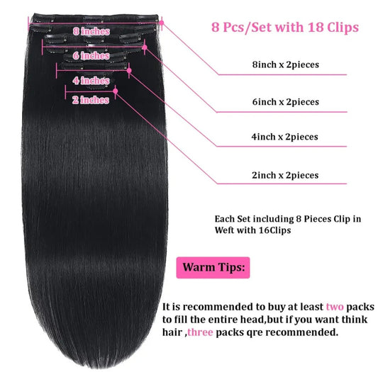 Straight Clip-In Extension